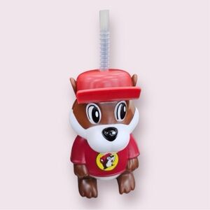 NEW Buc-ee's Beaver Tumbler Thermos Mascot 3-D Travel Sipper Cup & Lid w/ Straw